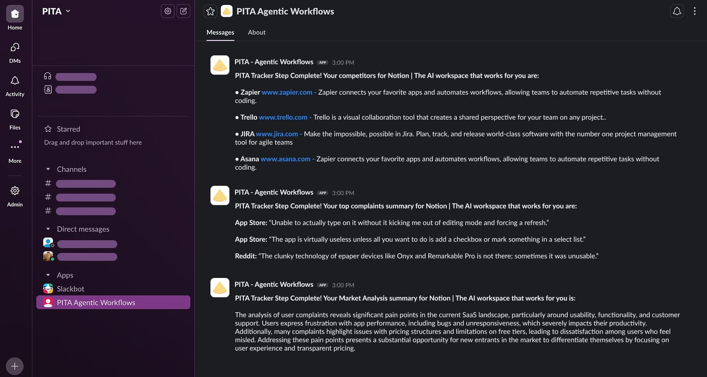 PITA Slack Integration